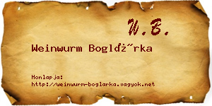 Weinwurm Boglárka névjegykártya